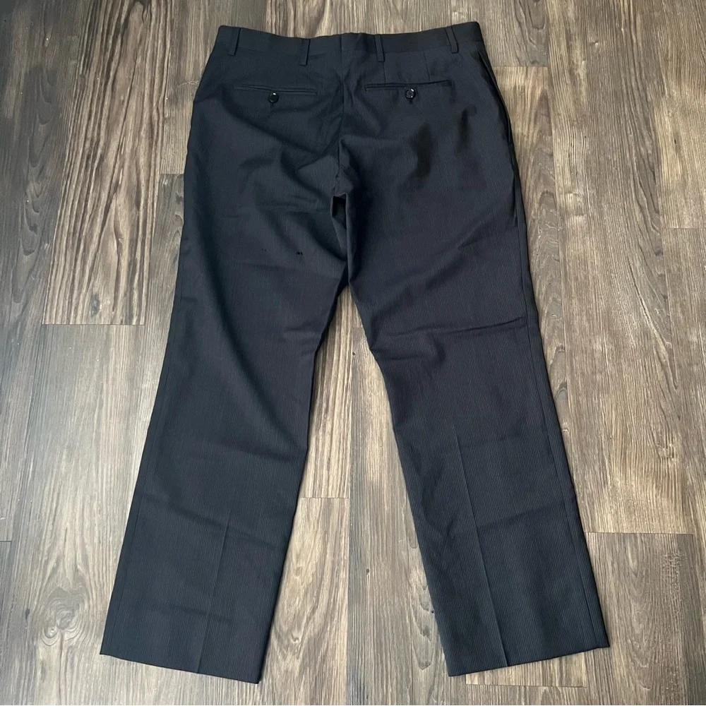 Burberry Authentic Grayish Blue striped Straight Leg Trouser Pants - Picture 2 of 16